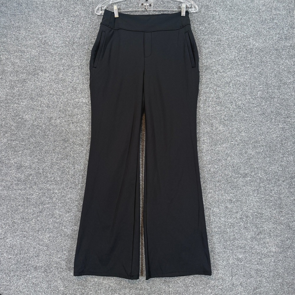 Halara Flare Pants Womens Small Tall Black High Waisted Wide Leg Pockets NEW